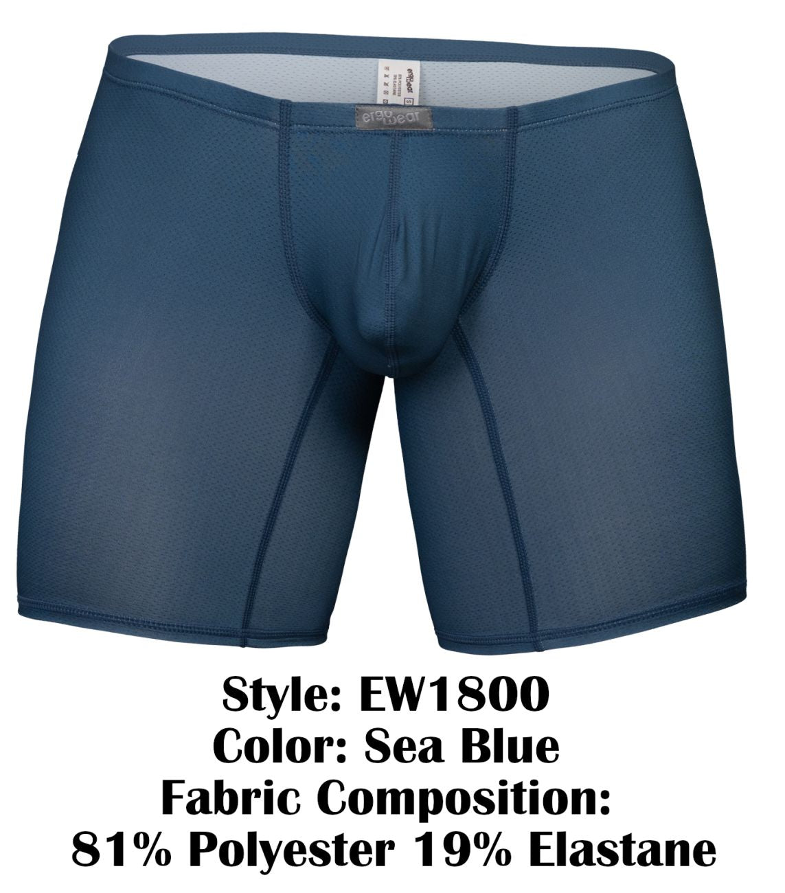 ErgoWear EW1800 X4D SE Mens Extra Coverage Boxer Briefs Sea Blue