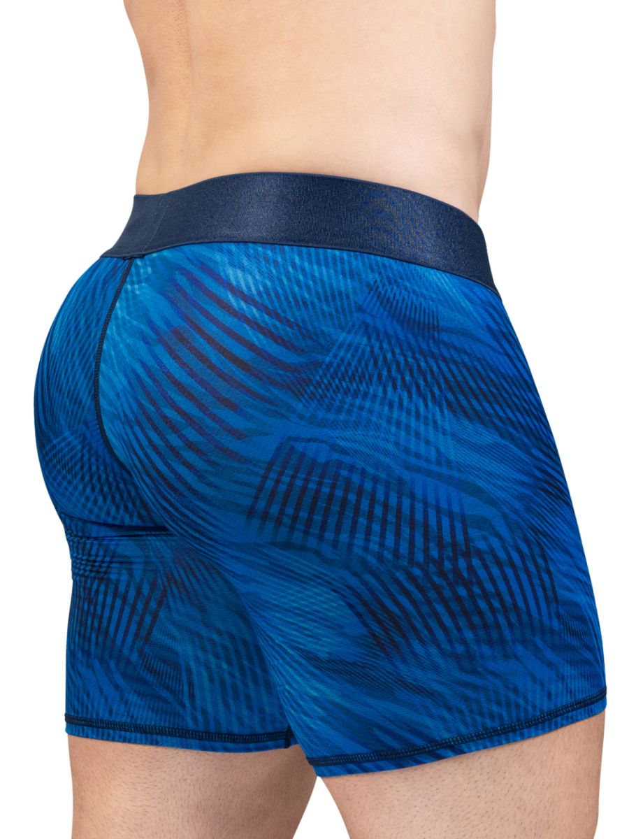ErgoWear EW1819 MAX BOLD SE Mens Hug Your Body Long Boxer Briefs Mid Blue