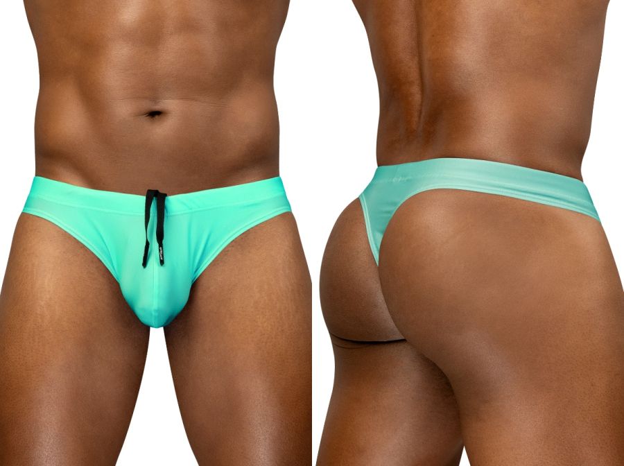 ErgoWear EW1836 Vibrant Mint 4-Way Male Stretch Swim Thong Aqua