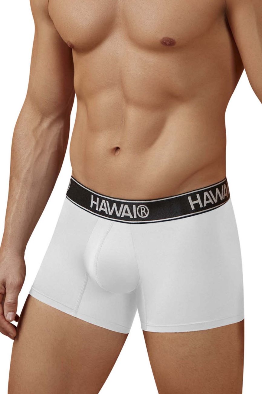 HAWAIR 41977 Microfiber Male Modern Fit Trunks White