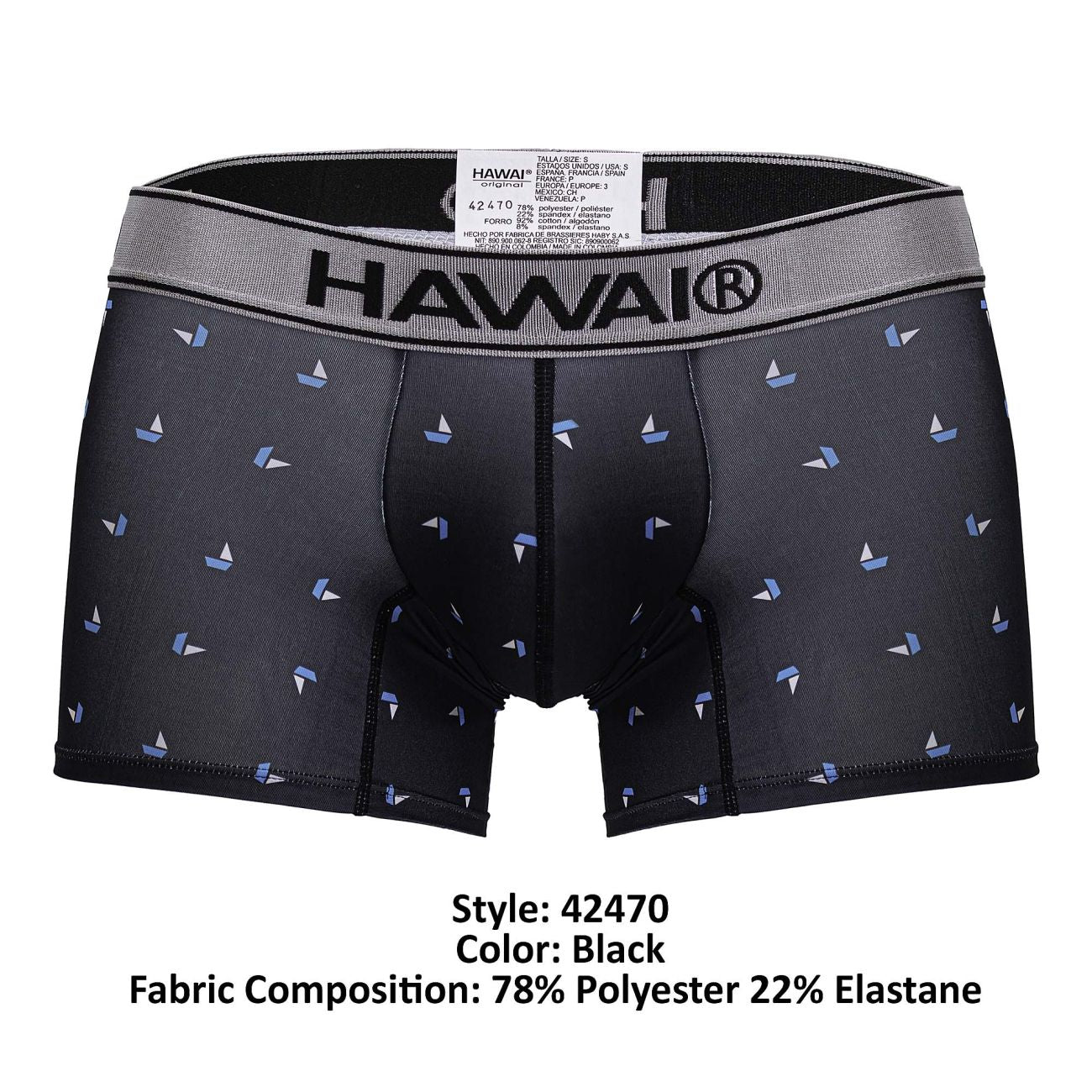 HAWAIR 42470 Printed Microfiber Trunks for Men Black