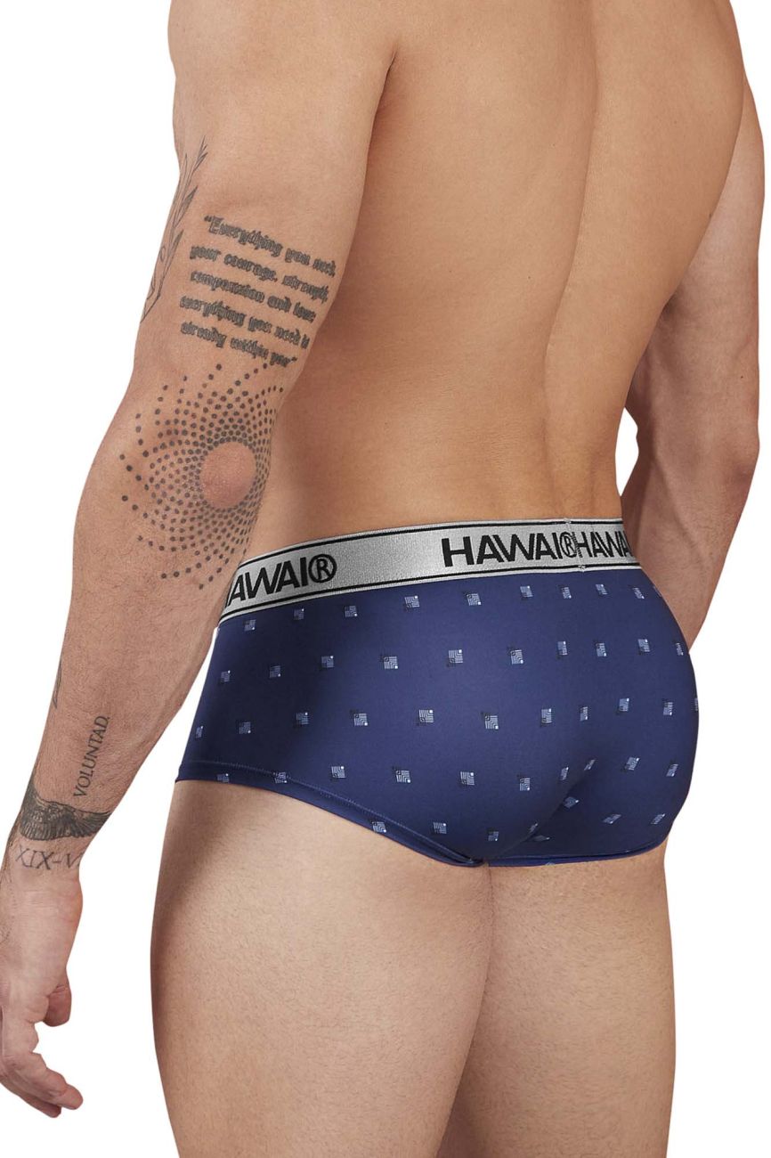 HAWAIR 42480 Printed Microfiber Briefs for Men Blue