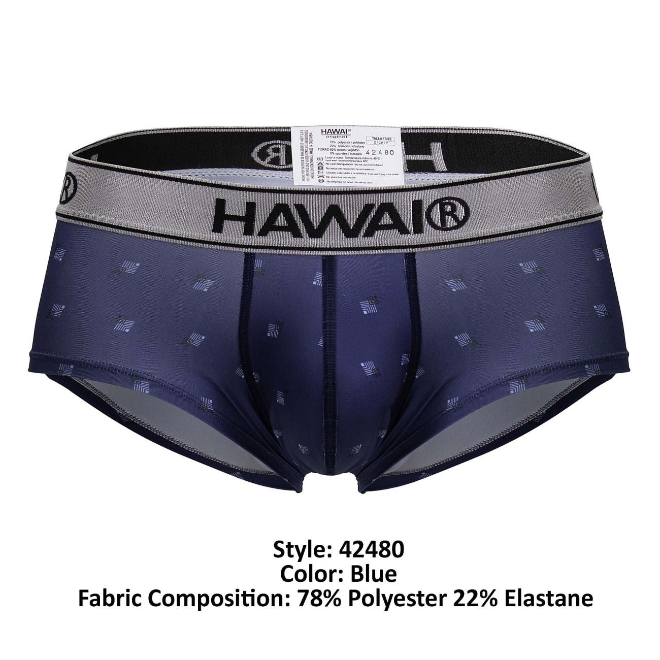 HAWAIR 42480 Printed Microfiber Briefs for Men Blue