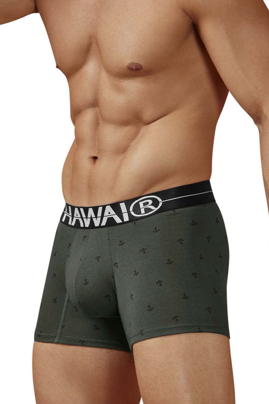 HAWAIR 42521 Cotton Blend Male Snug Fit Trunks Military Green