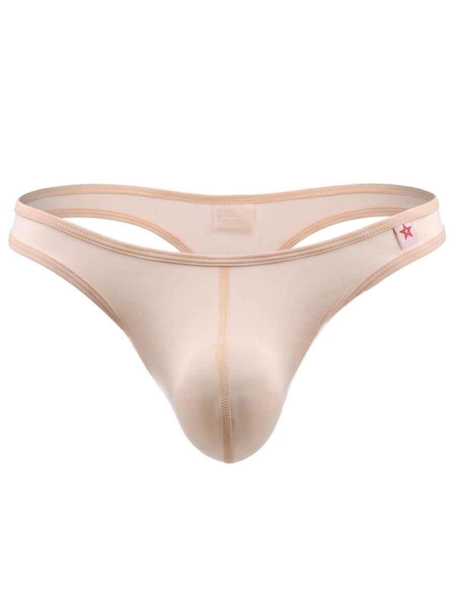 JOR 2456 Origin Mens Supportive Contoured Front Pouch Thongs Beige Plus Sizes