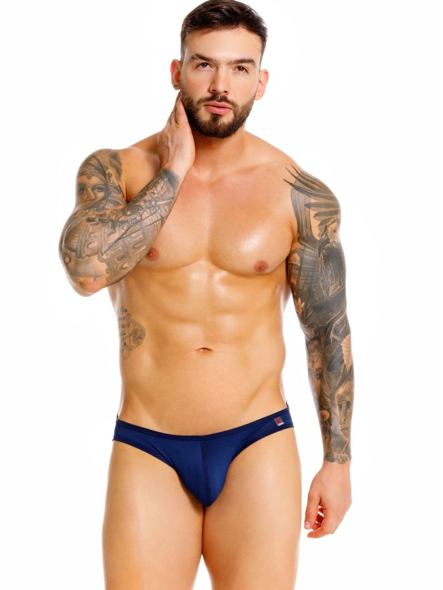 JOR 2456 Origin Mens Supportive Contoured Front Pouch Thongs Blue Plus Sizes