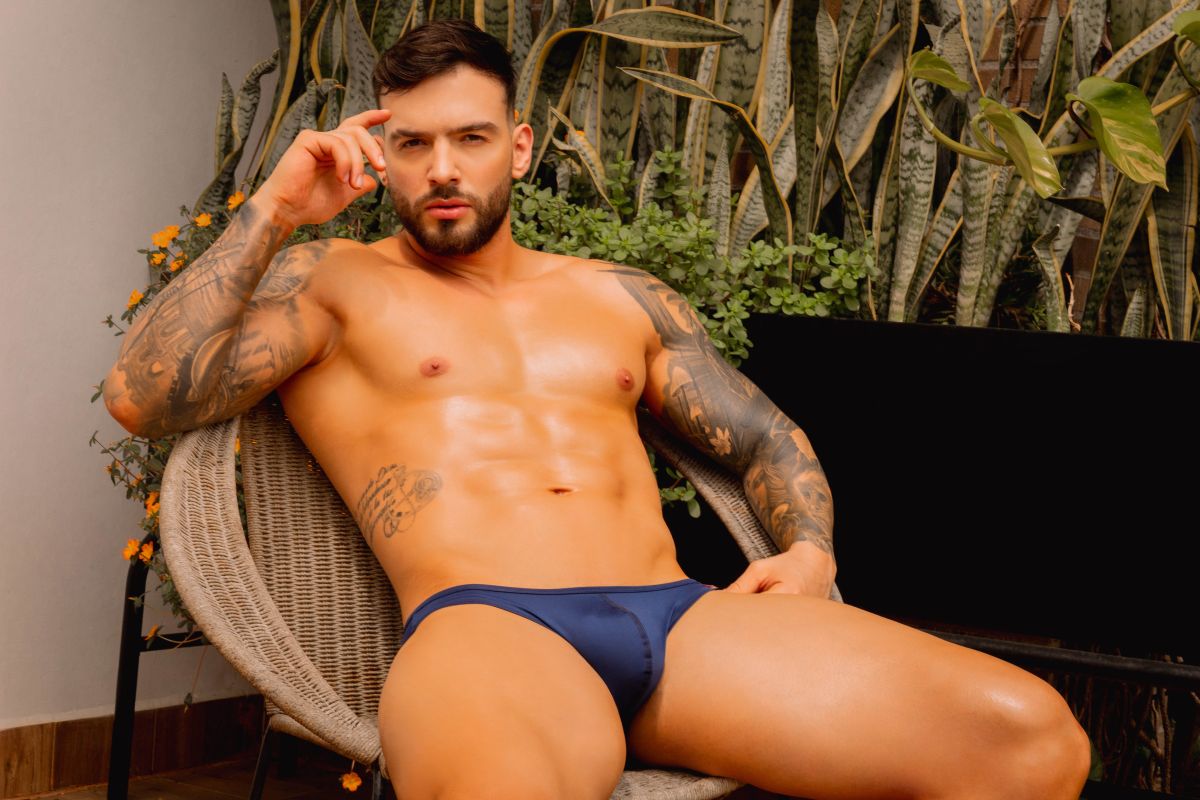JOR 2456 Origin Mens Supportive Contoured Front Pouch Thongs Blue Plus Sizes