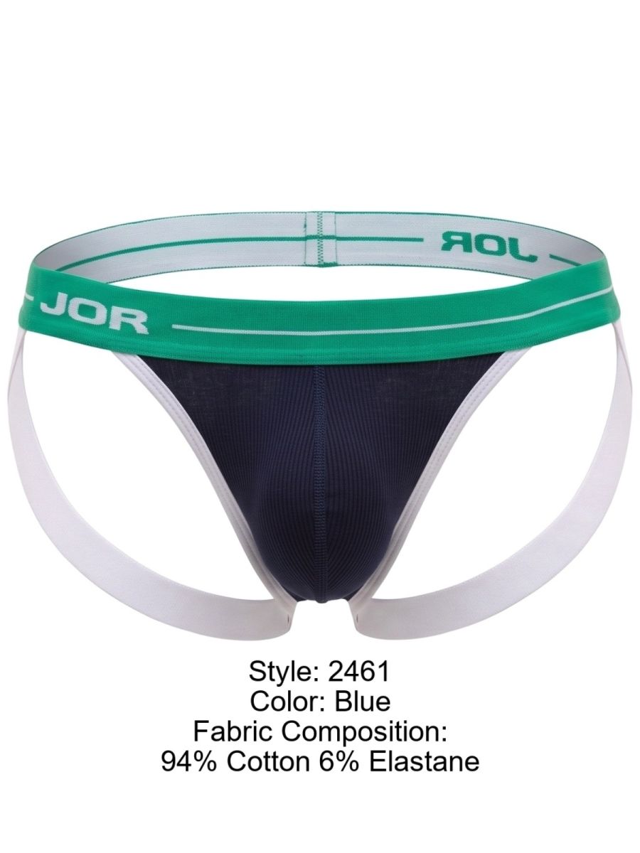 JOR 2461 Rush Male Daily Routine Stretch Fabric Jockstrap Blue Plus Sizes