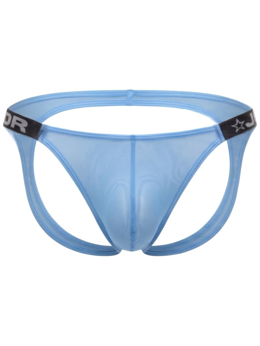 JOR 2465 Frost Mens Semi-sheer Mesh Seductive Style Jockstrap Blue Plus Sizes