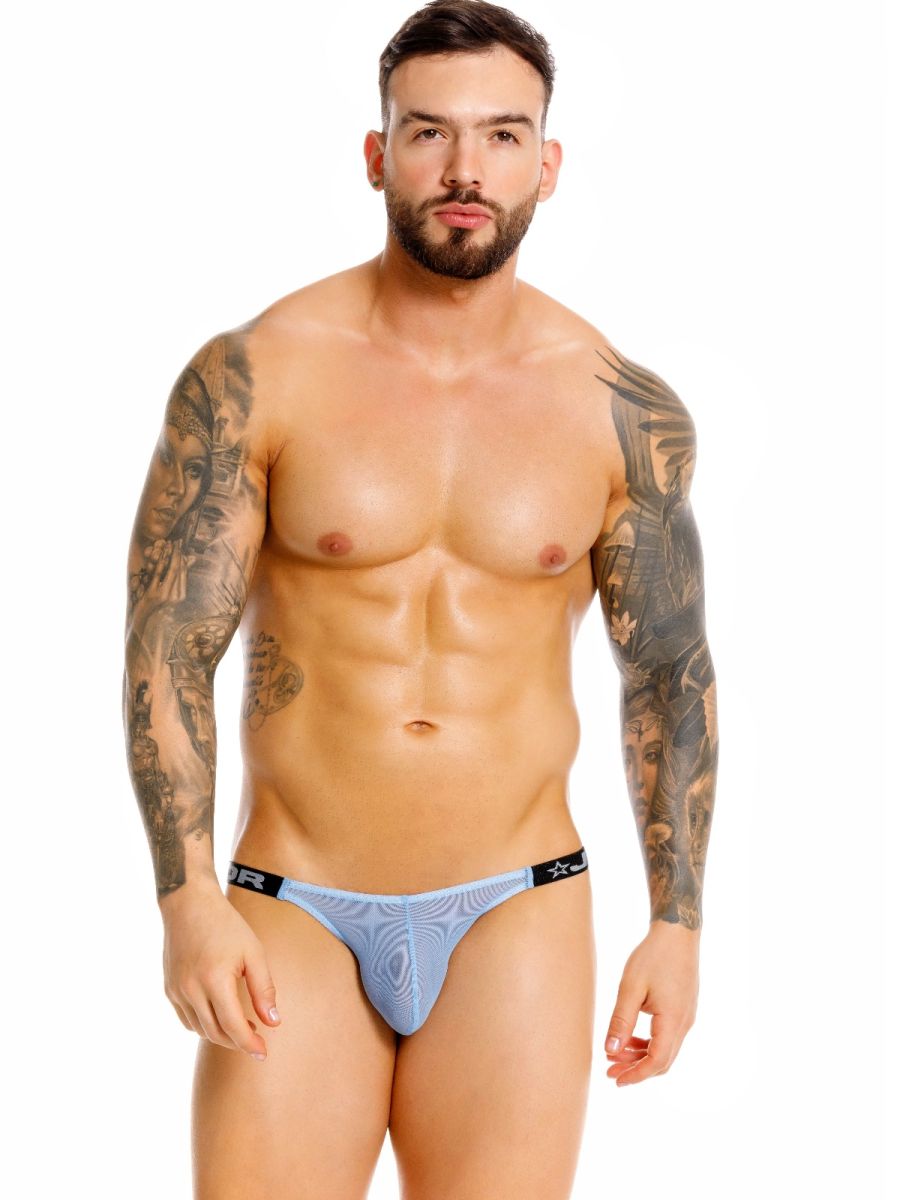 JOR 2465 Frost Mens Semi-sheer Mesh Seductive Style Jockstrap Blue Plus Sizes