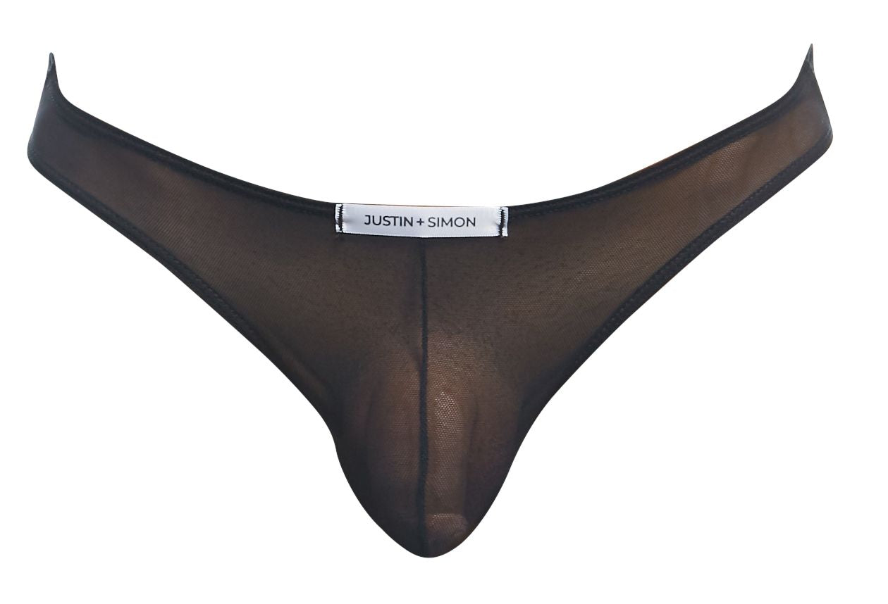 JUSTIN+SIMON XSJ01 Classic Bikini Color Black Mesh Plus Sizes