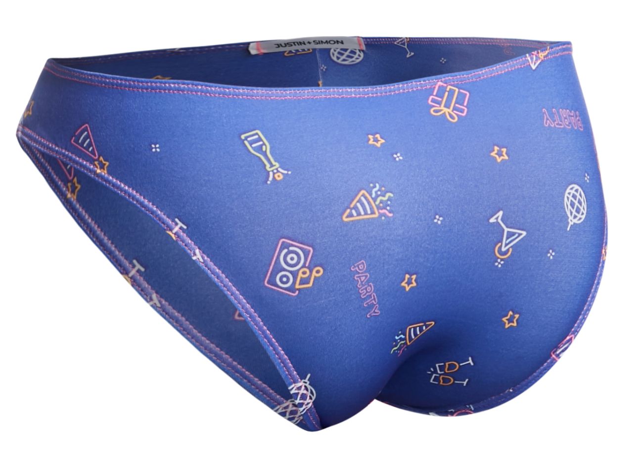JUSTIN+SIMON XSJ01 Classic Silky Bikini Party Blue Plus Sizes