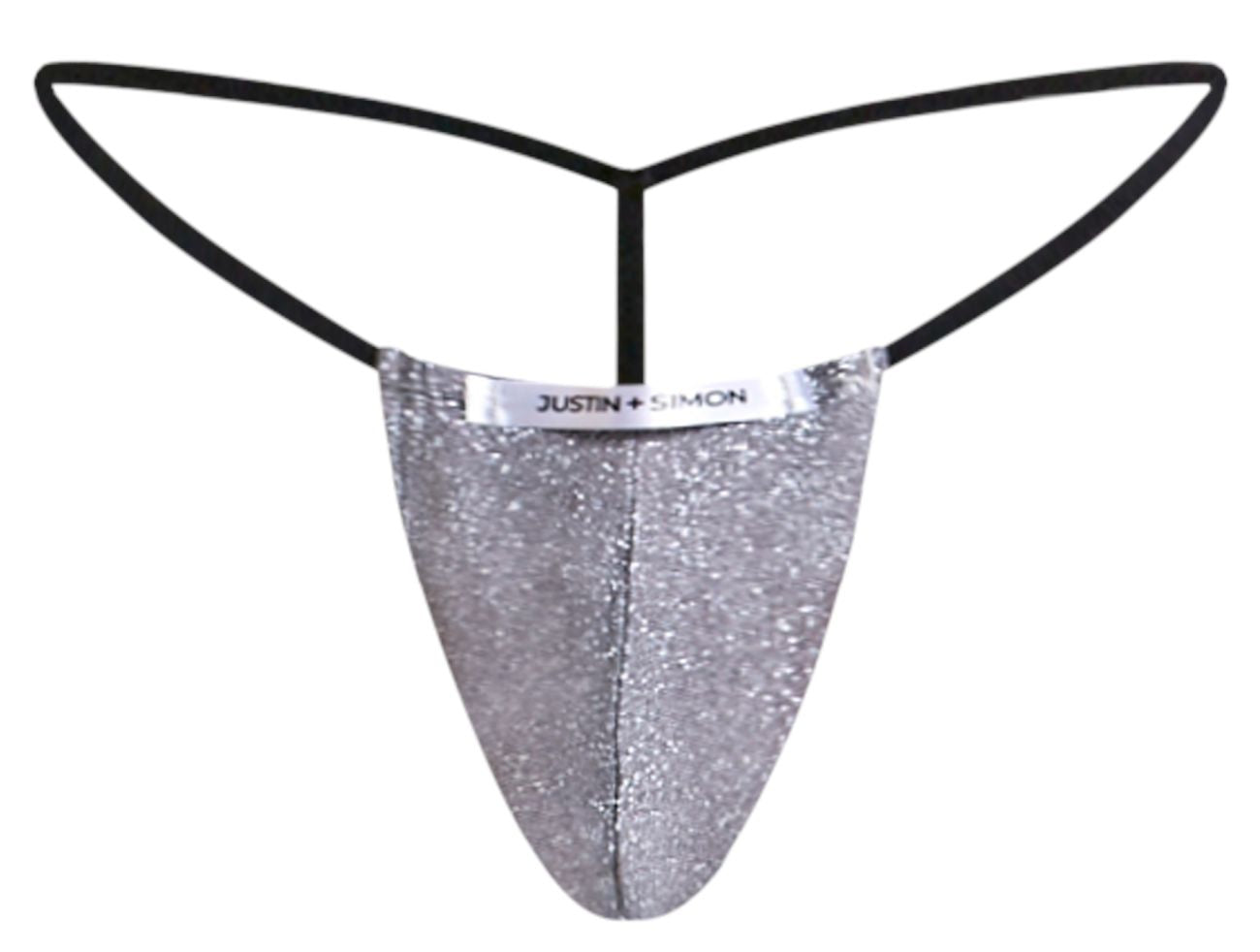 JUSTIN+SIMON XSJ02 Silky G-String Bulge Lurex Gray