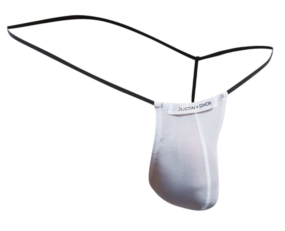 JUSTIN+SIMON XSJ02 Silky G-String Bulge White Mesh