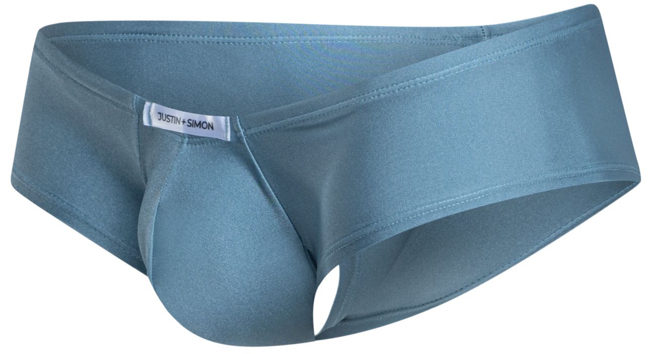 JUSTIN+SIMON XSJ13 Mens Cheeky Bulge Boxer Short Metal Green Plus Sizes
