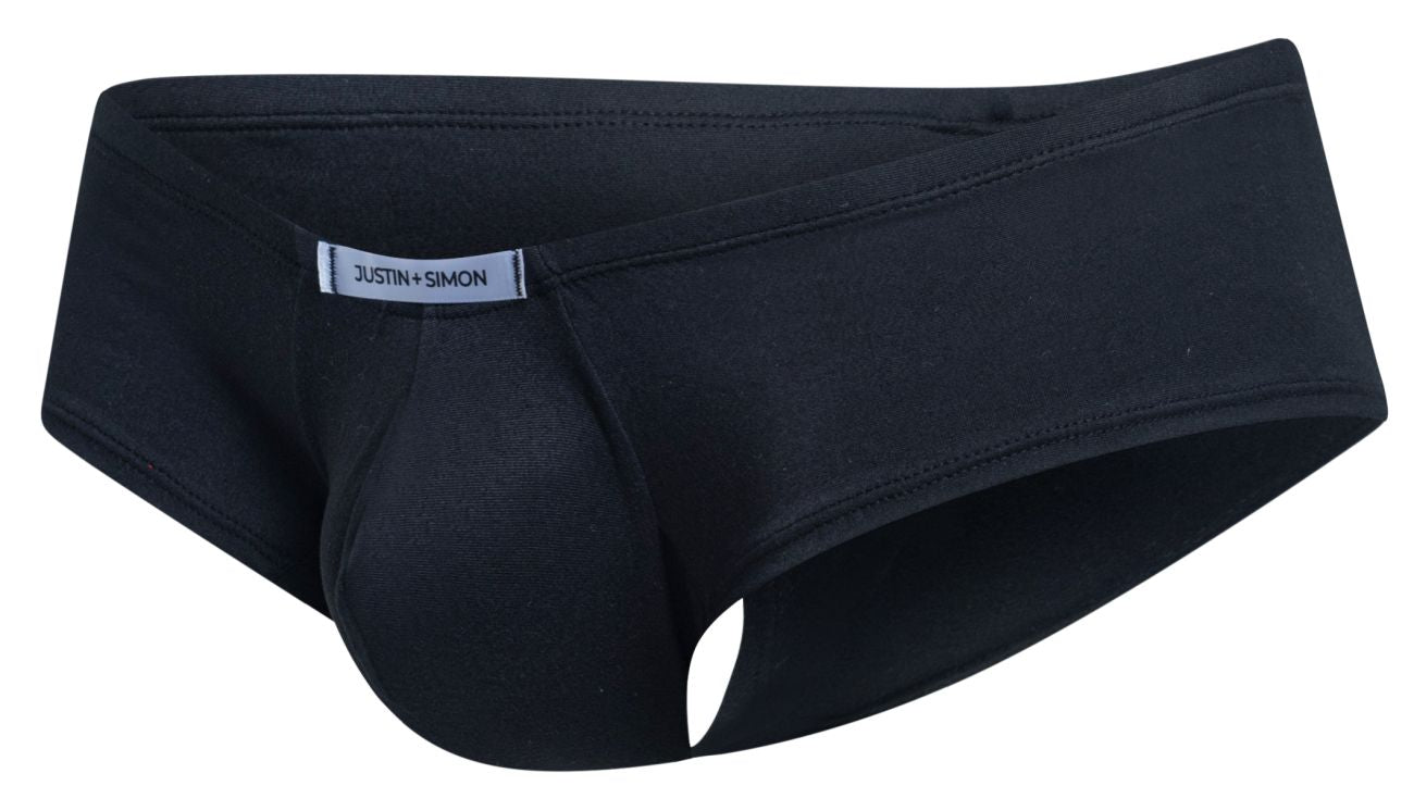 JUSTIN+SIMON XSJ13 Mens Cheeky Bulge Boxer Short Peach Black Plus Sizes