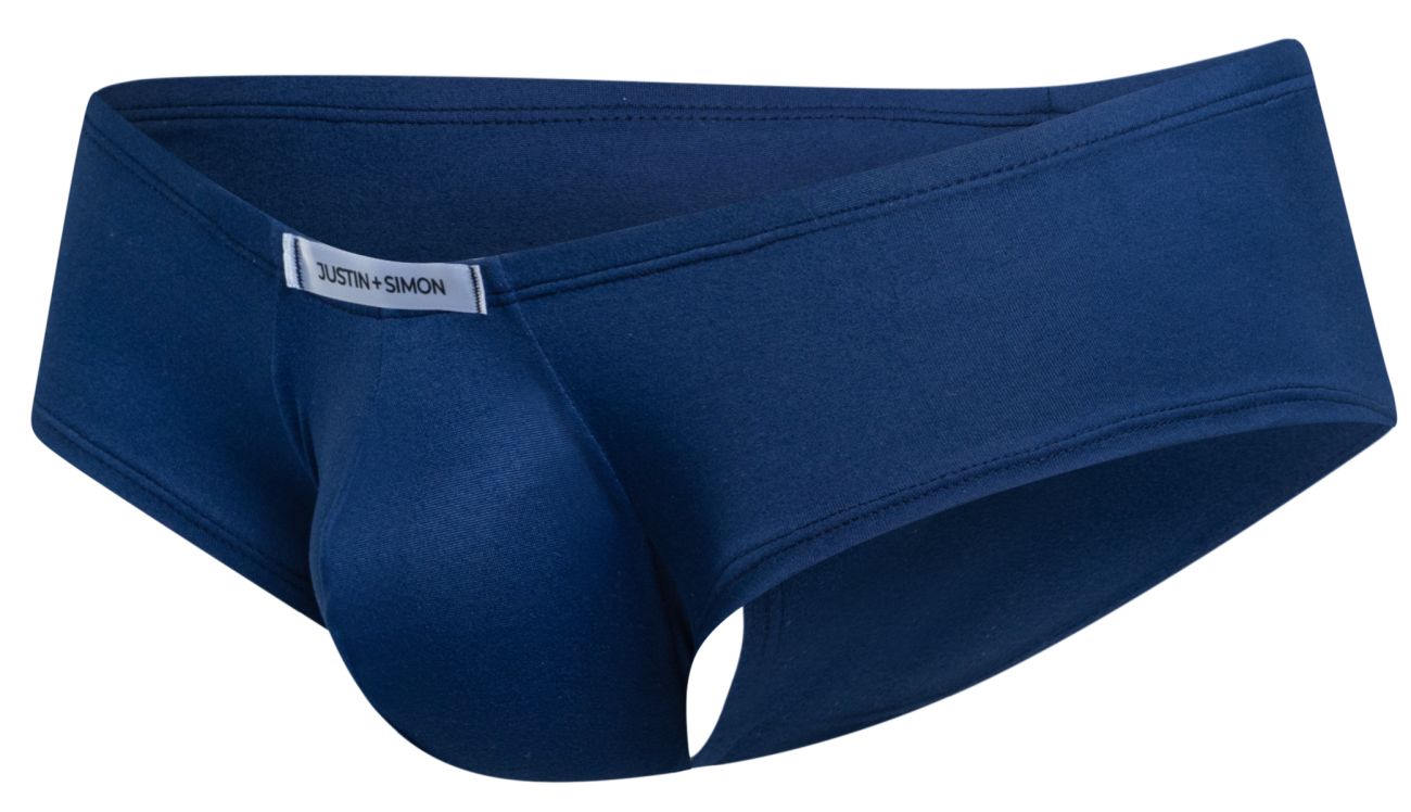 JUSTIN+SIMON XSJ13 Mens Cheeky Bulge Boxer Short Peach Navy Plus Sizes