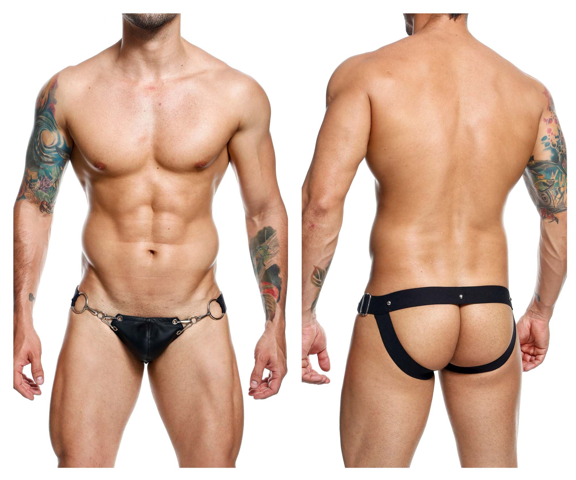 MaleBasics DMBL03 DNGEON Snap Vinyl Look Jockstrap Black