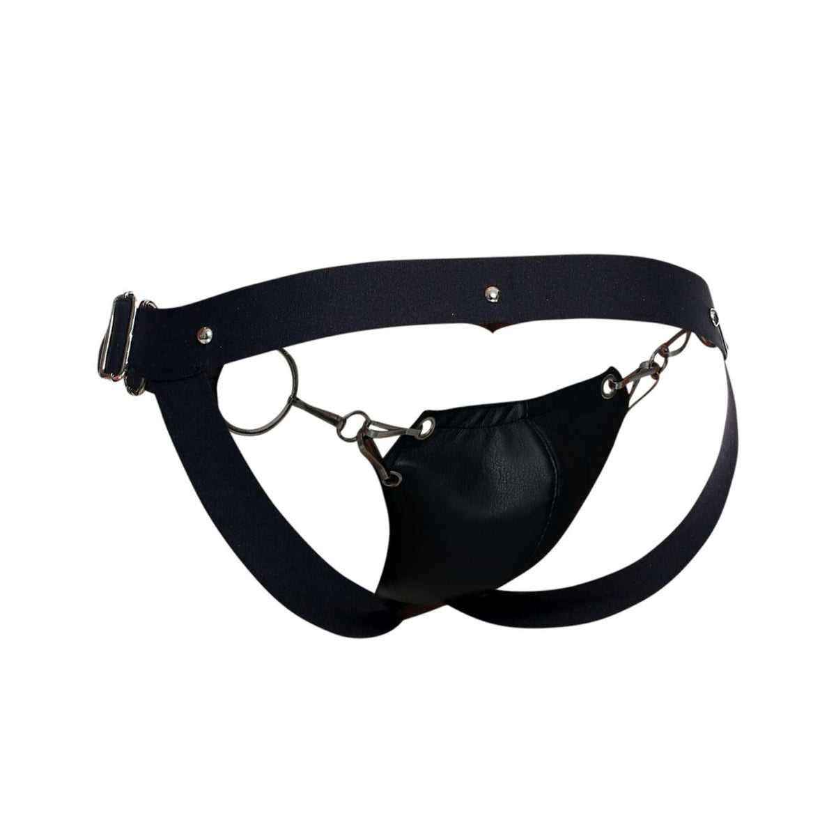 MaleBasics DMBL03 DNGEON Snap Vinyl Look Jockstrap Black