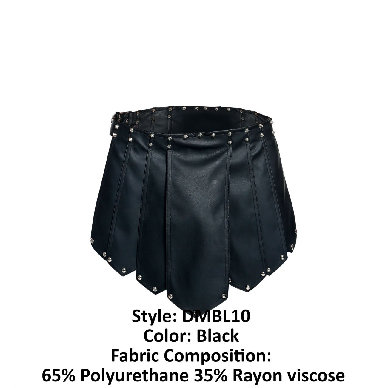 MaleBasics DMBL10 DNGEON Leather Look Roman Skirt Black