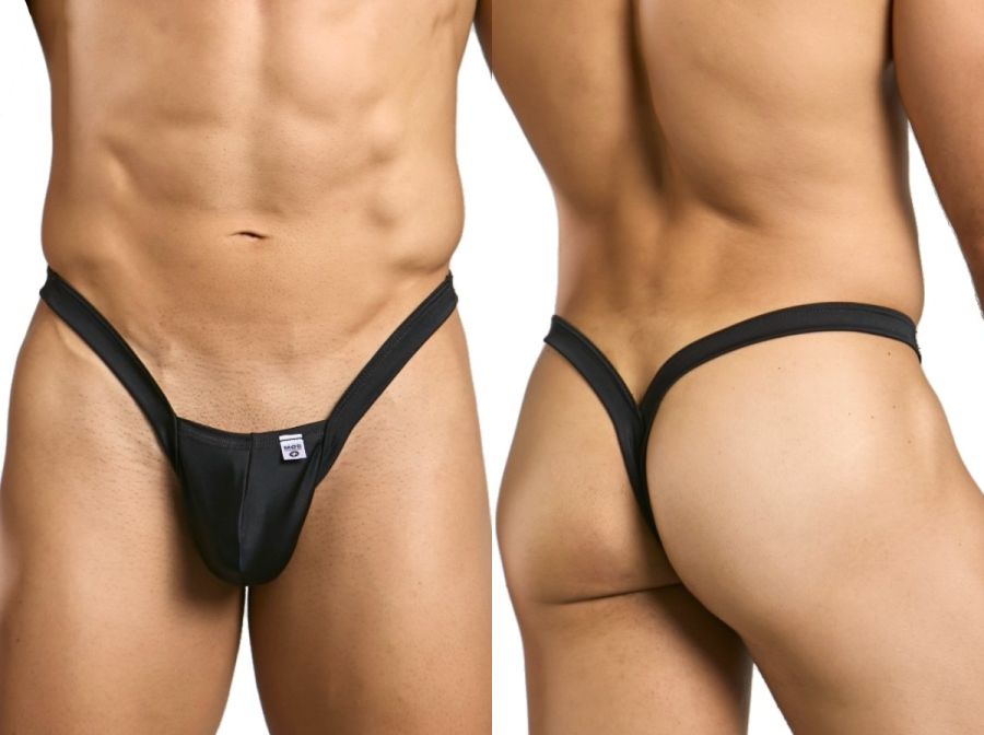 MaleBasics MBL52 Mens Sexy Buns Faux Leather Thongs Black