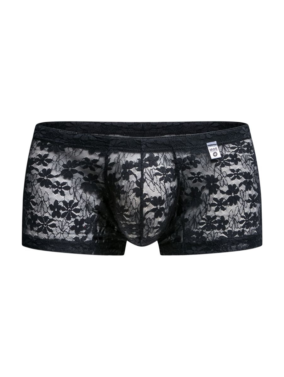 MaleBasics MBL78 Mens Sexy Barely There Trunks Black Lace