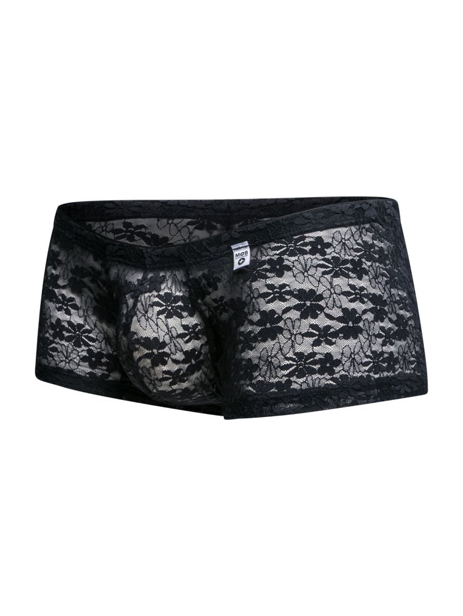 MaleBasics MBL78 Mens Sexy Barely There Trunks Black Lace