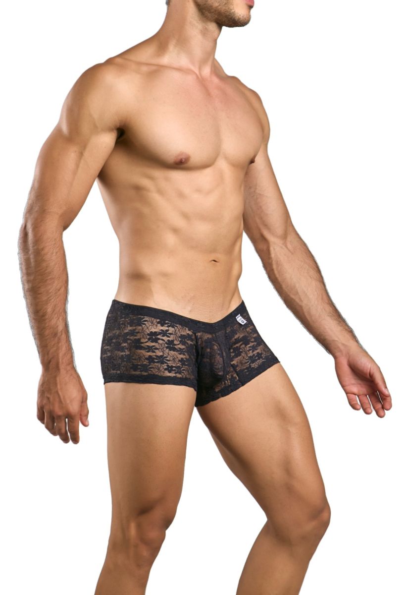 MaleBasics MBL78 Mens Sexy Barely There Trunks Black Lace