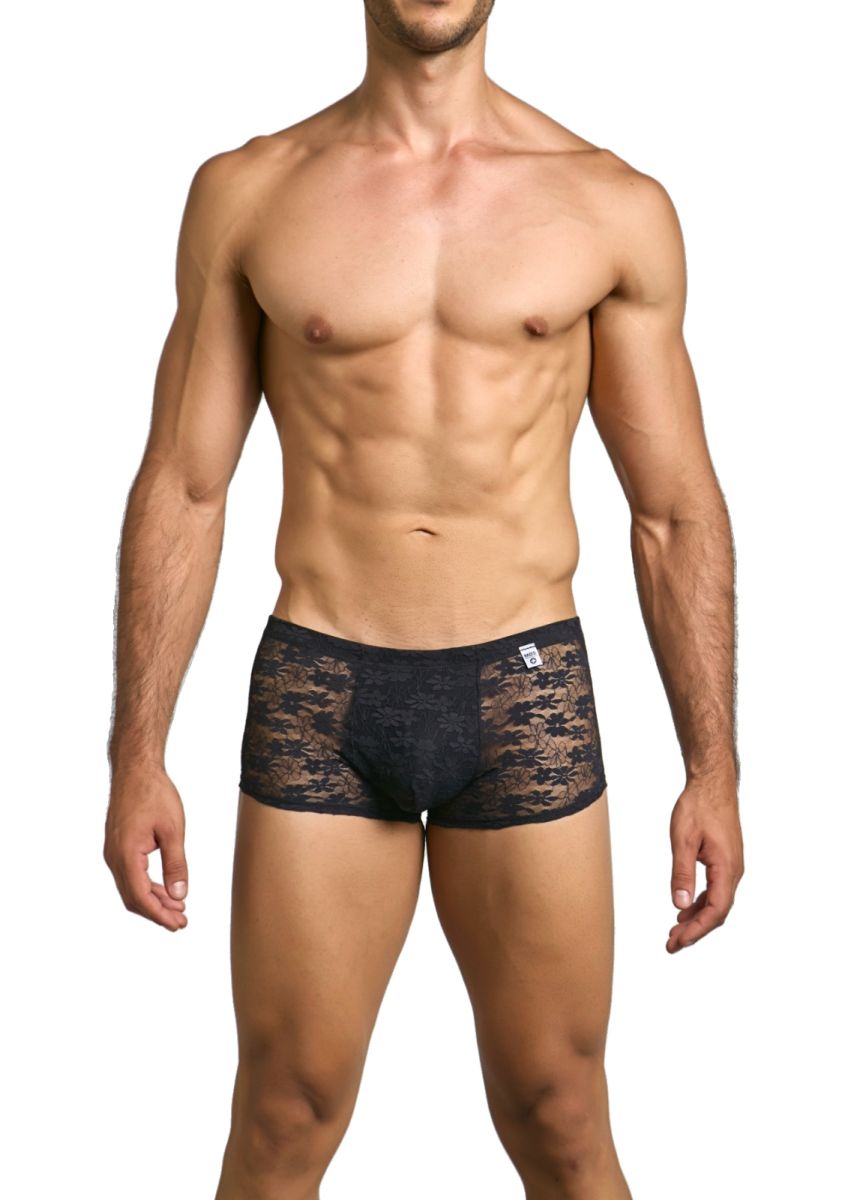 MaleBasics MBL84 Mens Classic Pouch Trunks Black Lace