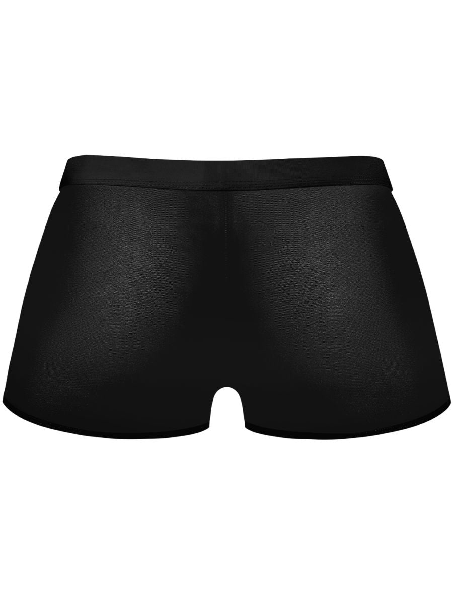 Male Power 145-307 Mens Sheer See-through Mesh 2 Mini Short Black