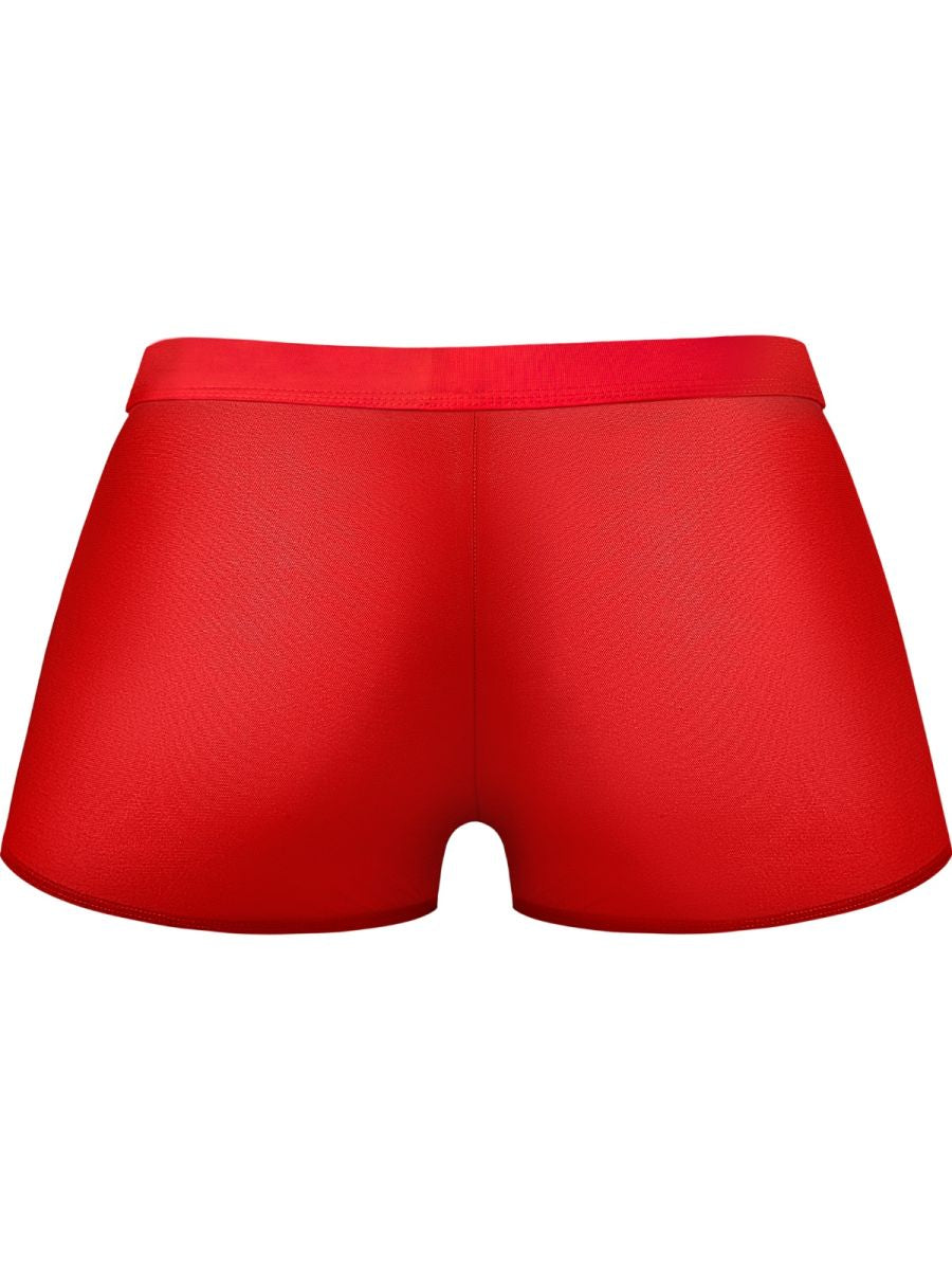 Male Power 145-307 Mens Sheer See-through Mesh 2 Mini Short Red