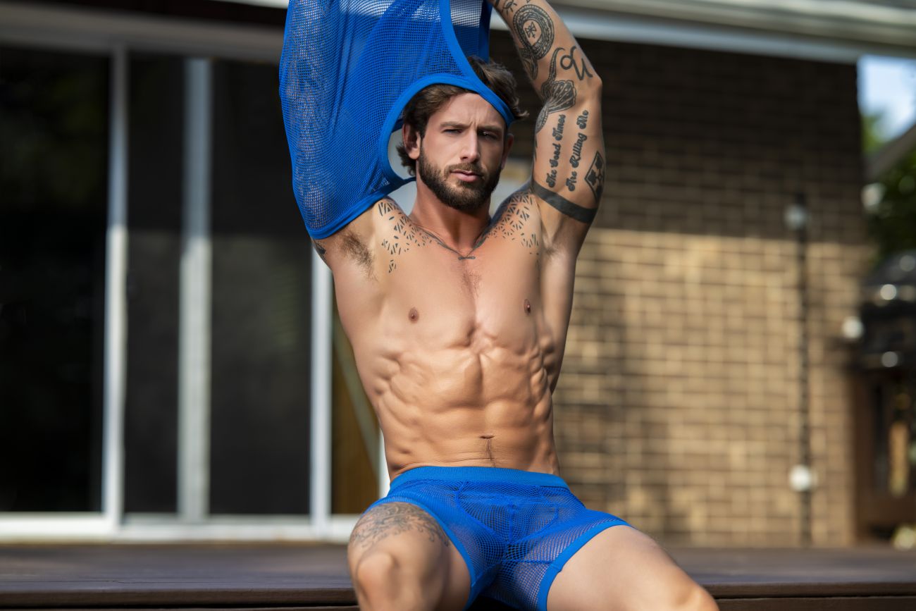 Male Power 152-11C Fishnet 2 Pouch Short