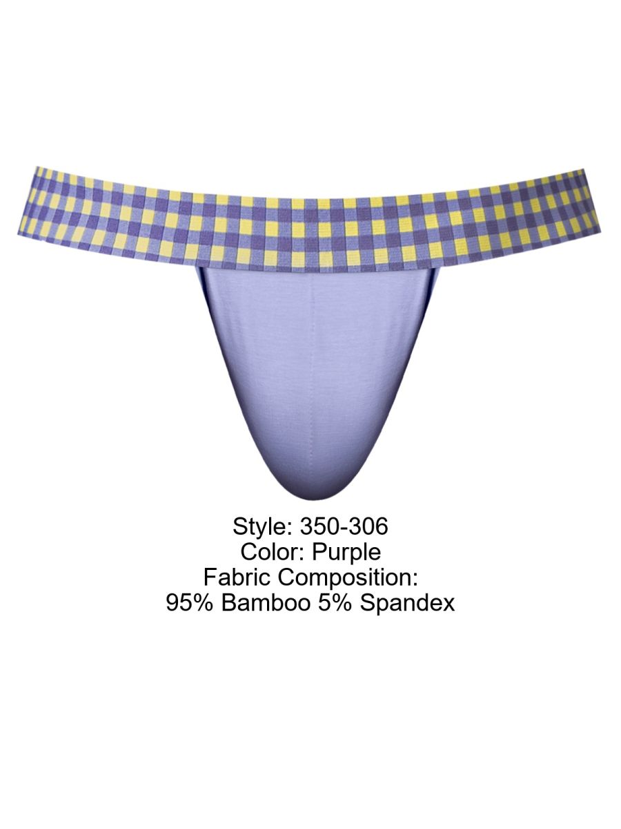 Male Power 350-306 Male So Comfy Gingham Jock Purple
