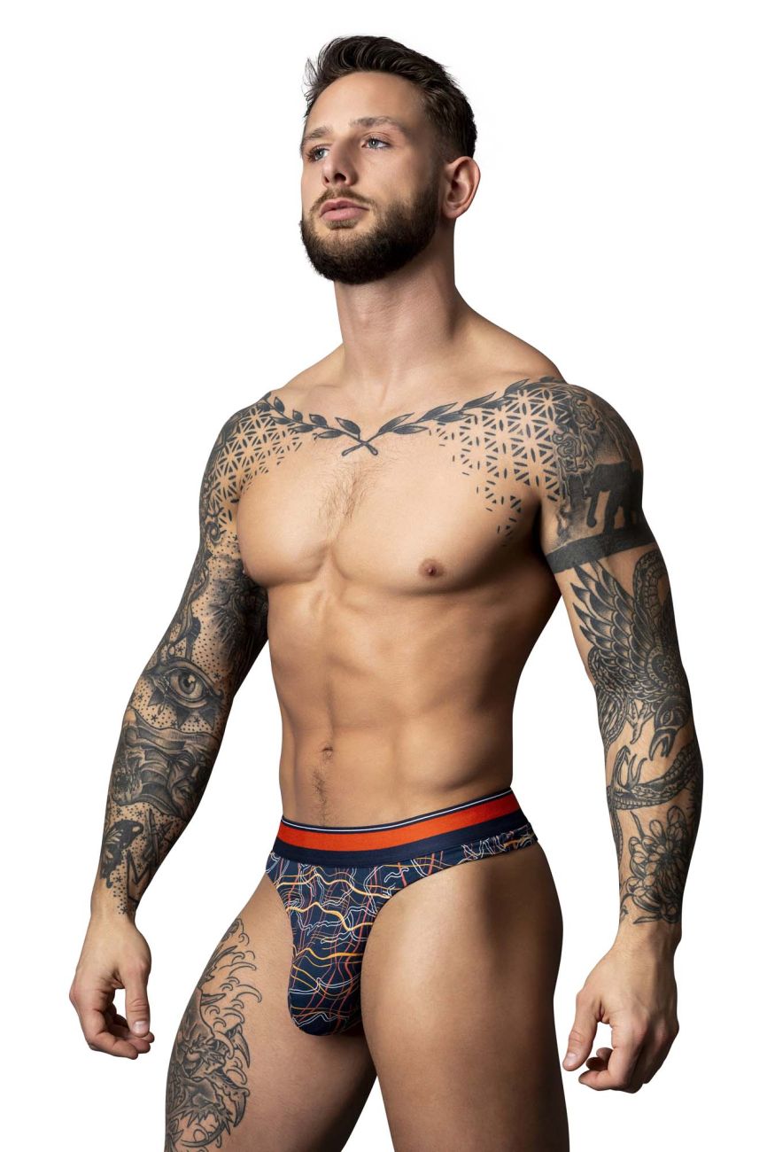 Male Power 412-299 Soo Cumfy Male Thong Navy-Orange