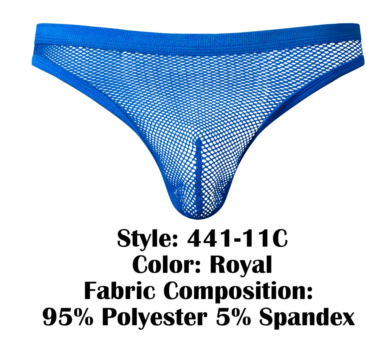 Male Power 441-11C Fishnet Mens See Through Bong Thong Royal