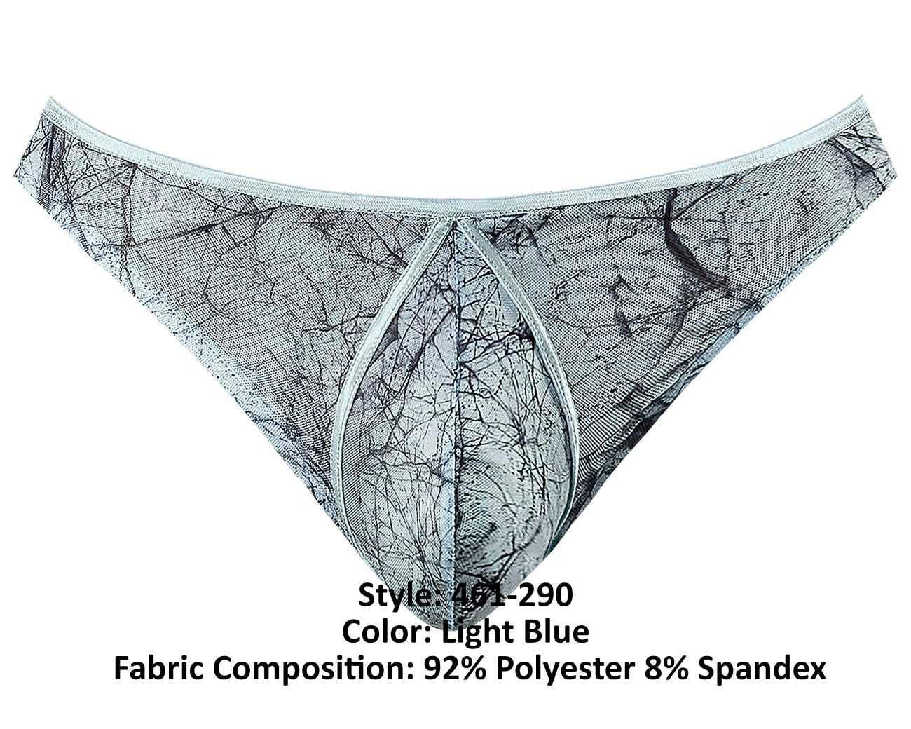 Male Power 461-290 Marble Mesh Mini Thong Light Blue