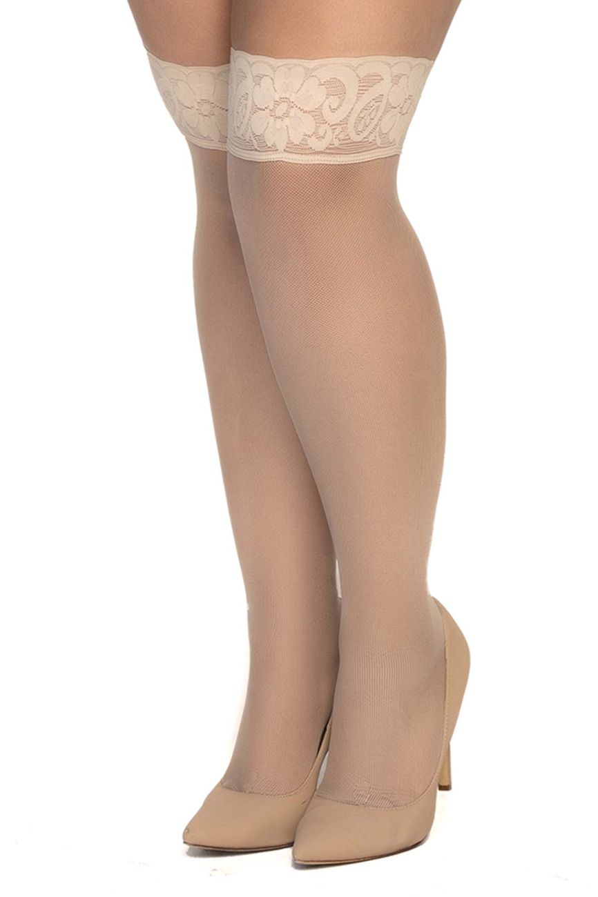 Mapale 1101 Mesh Thigh Highs Nude