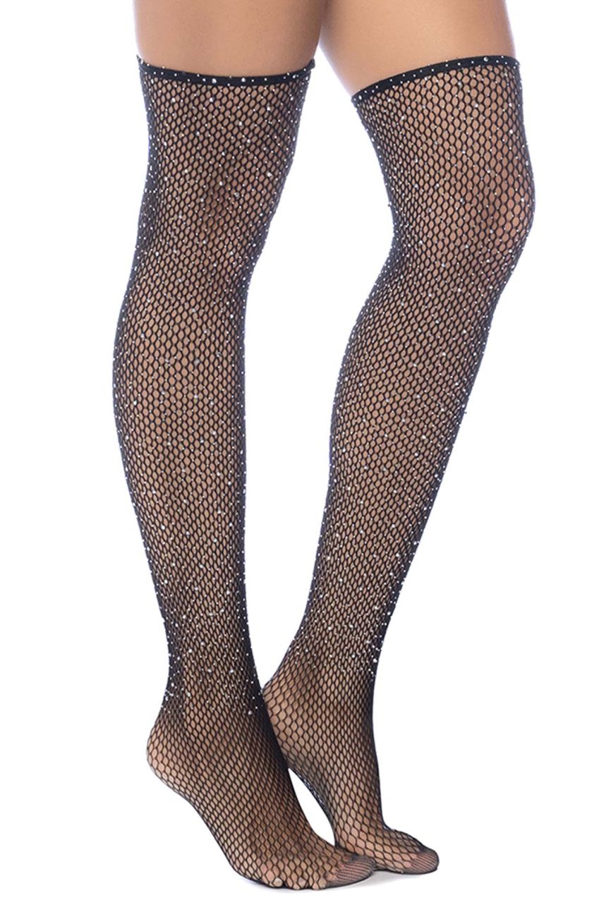 Mapale 1127 Diamond Fishnet Thigh High Stockings