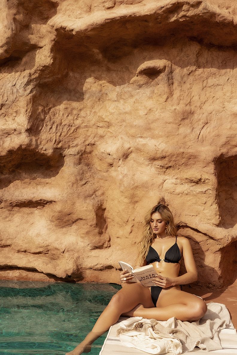 Mapale 67166 Womens Lux Triangle Black Two Piece Swimsuit