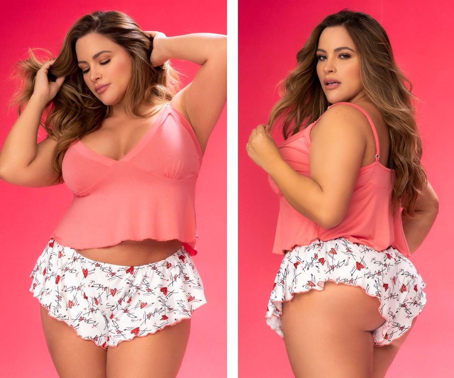 Mapale 7535X Two Piece Pajama Set Top and Shorts
