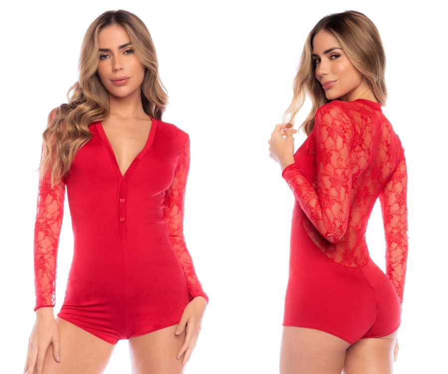 Mapale Women's Long Sleeve Sleep Romper - 100% Cotton, Cheeky Back - View #6