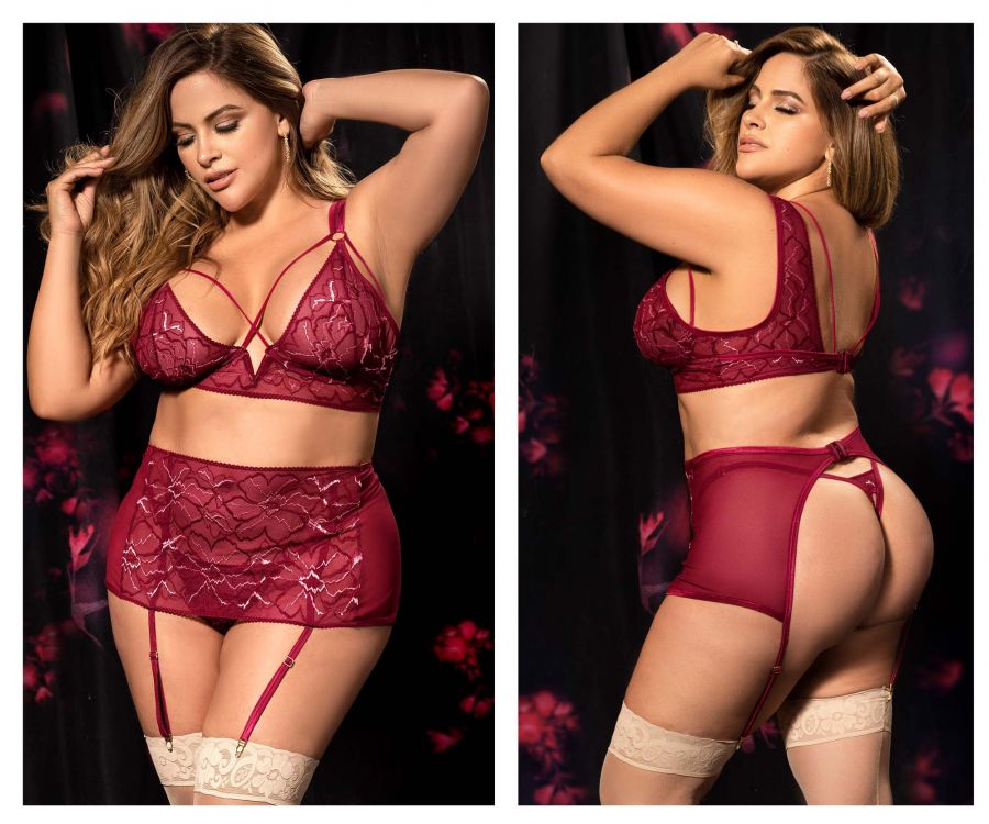 Mapale 8828X Curvy Size Sasha Three Piece Set Plus Color Jade