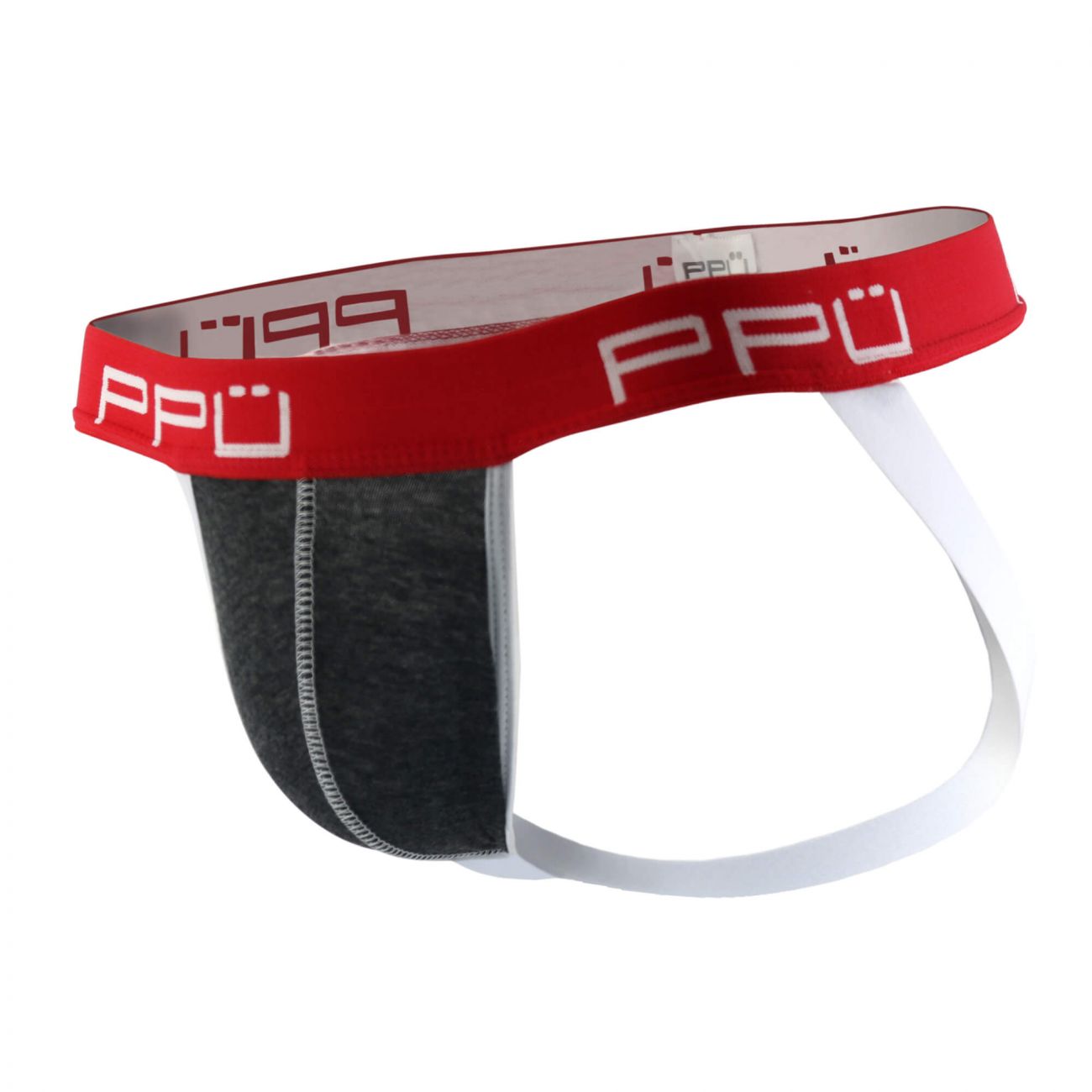 PPU 1308 Cotton Jockstrap Gray-Red