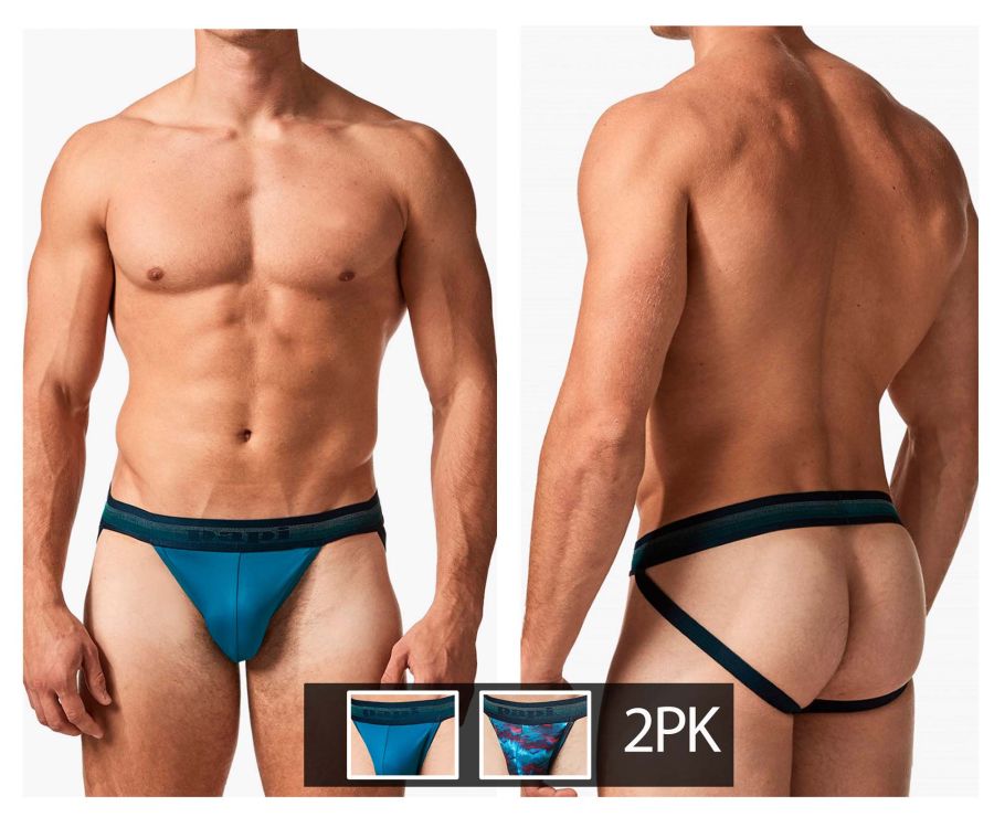 Papi UMPA108 2PK Microflex Performance Jockstrap Blue-Printed