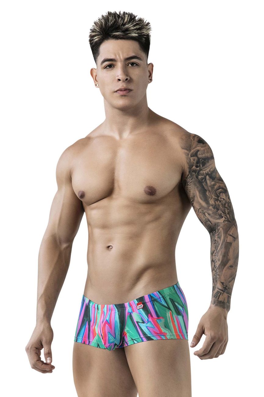 Pikante 1828 Abstract Colourful Festive Mens Trunks Green Multi