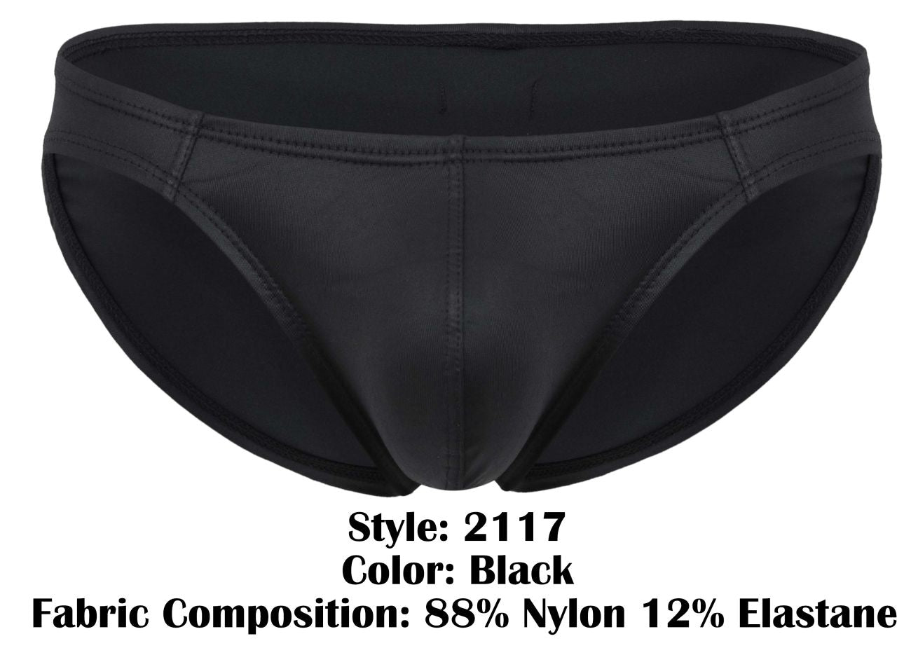 Pikante 2117 Candy Mens Bold Wet-look Briefs Black