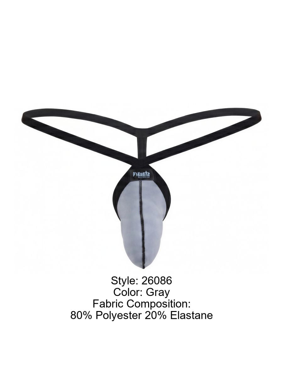 Pikante PIK 26086 Mens Daring Teardop Design G-String Gray