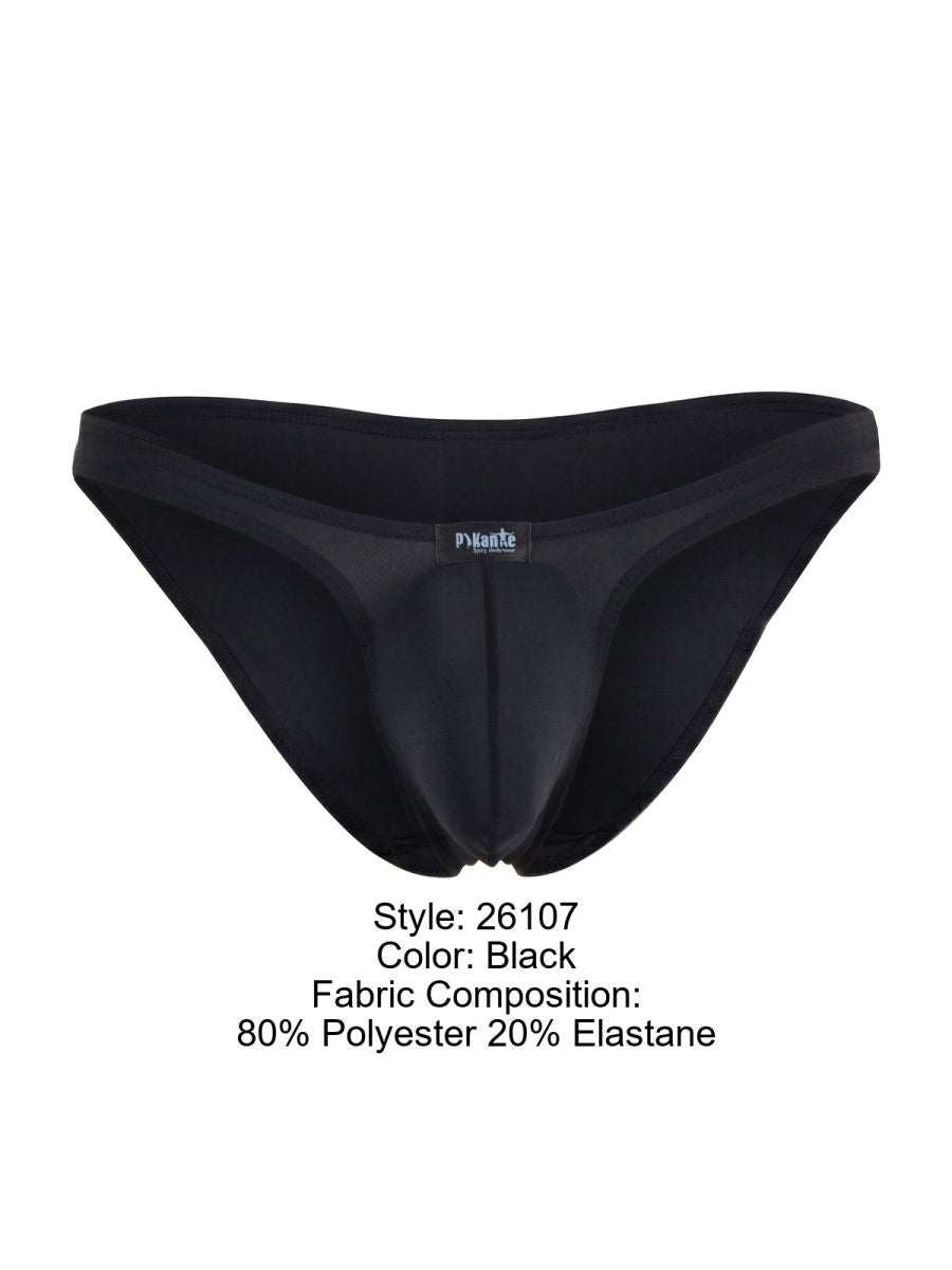 Pikante PIK 26107 Neftis Mens Minimalist Lightweight Bikini Brief Black