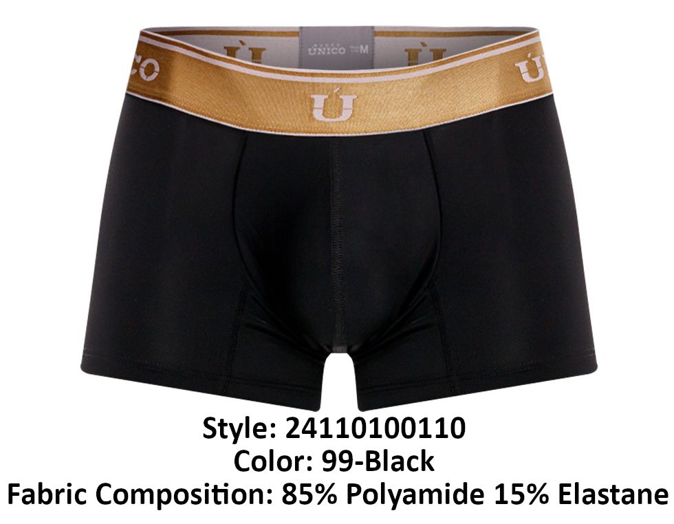 Unico 24110100110 Lingote Mens Comfortable Trunks Black