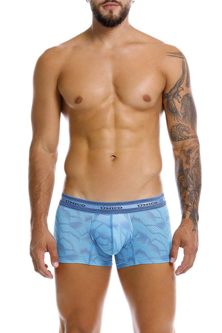 Unico 25040100101 Estraza Mens Boxer Briefs Trunks Blue